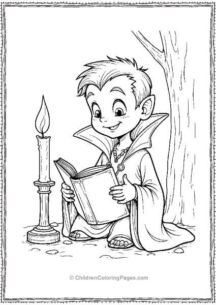 Vampire Reading Ancient Book Free PDF Printable