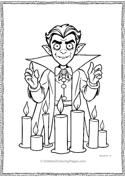 Vampire Surrounded By Candles Free PDF Printable