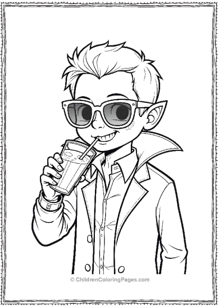 Vampire Wearing Sunglasses Free PDF Printable