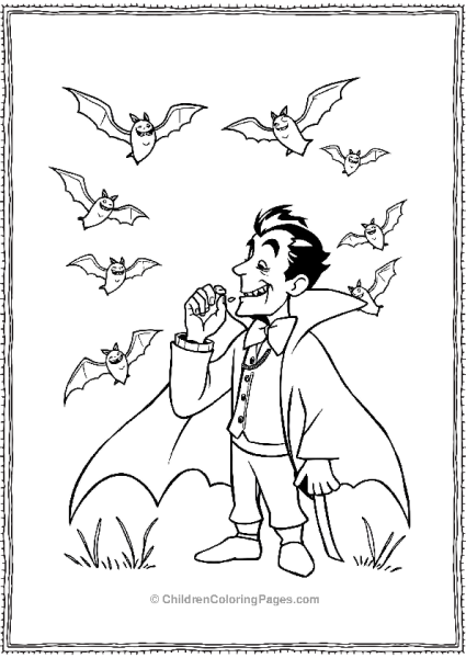 Vampire Whispering To Group Of Bats Free PDF Printable