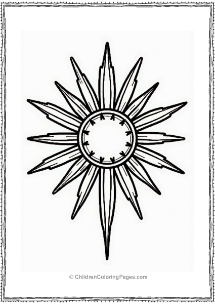 Vintage Art Deco Sunburst Motif For Coloring Free PDF Printable