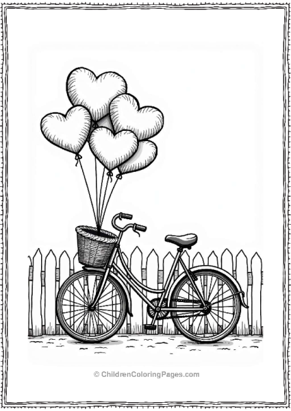 Vintage Bicycle With Heart Balloons Free PDF Printable