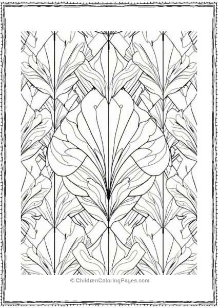Vintage Geometric Art Deco Coloring Page Free PDF Printable