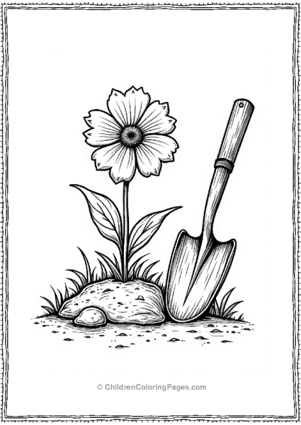 Violet Flower In A Garden Scene Free PDF Printable