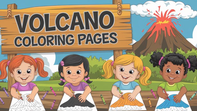 Volcano Coloring Pages