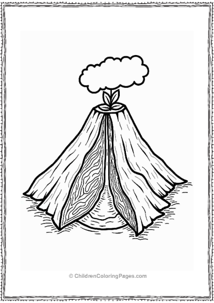 Volcano Cross Section With Plant Free PDF Printable