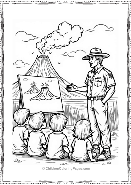 Volcano Eruption With Ranger And Kids Free PDF Printable