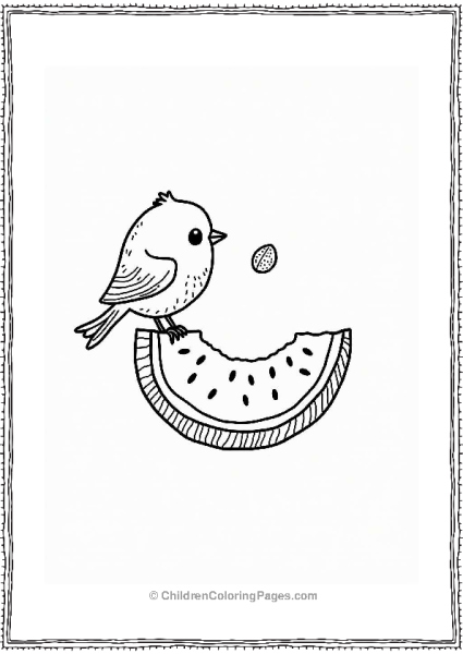 Watermelon And Curious Bird Free PDF Printable