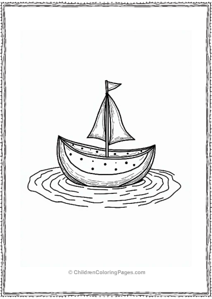 Watermelon Boat On A Calm Sea Free PDF Printable