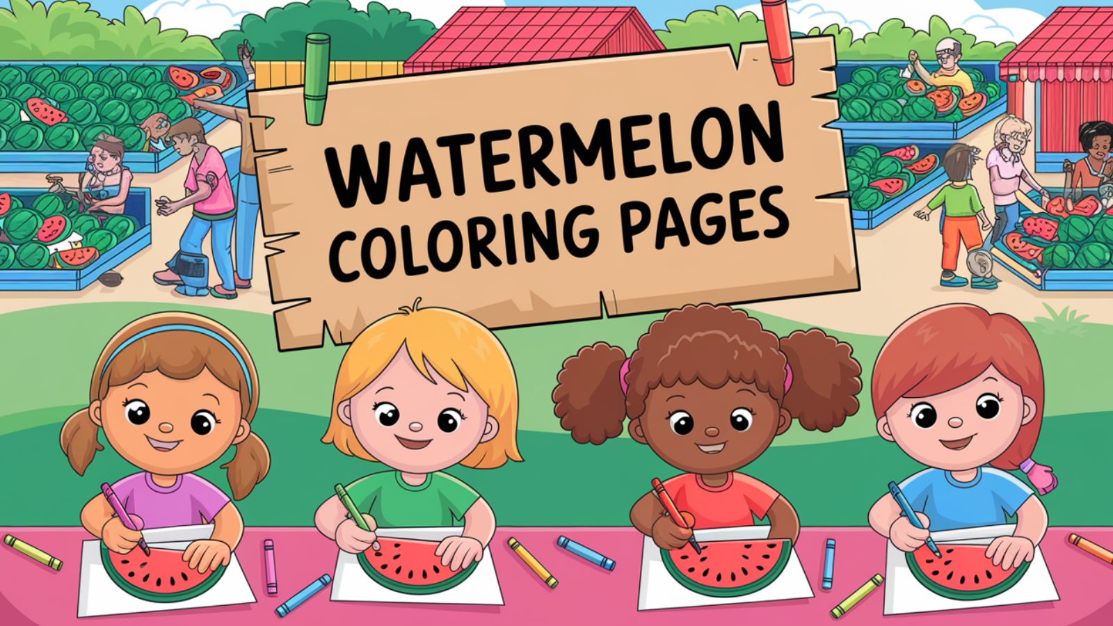 Watermelon Coloring Pages – Free PDF Printables 🍉 🌱