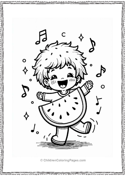 Watermelon Dance Party Scene Free PDF Printable