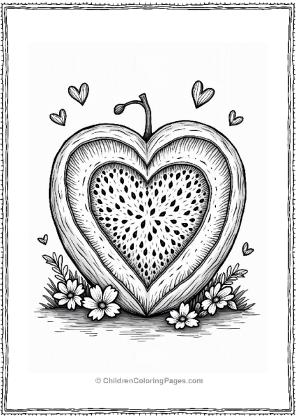 Watermelon Heart Carving For Kids Free PDF Printable