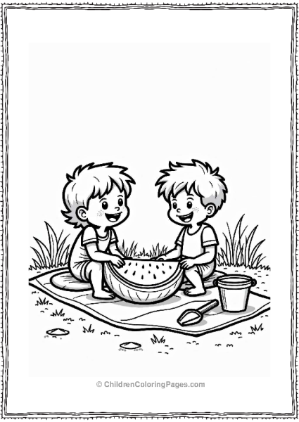 Watermelon Picnic With Friends Free PDF Printable