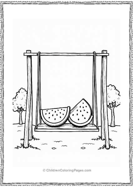 Watermelon Slices On A Swing Set Free PDF Printable