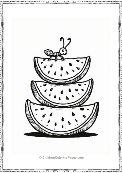 Watermelon Slices With Ant Free PDF Printable