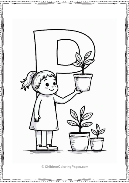 Whimsical Character Reaching For A Hanging Plant Free PDF Printable