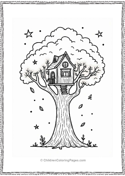 Whimsical Treehouse Among The Stars Free PDF Printable