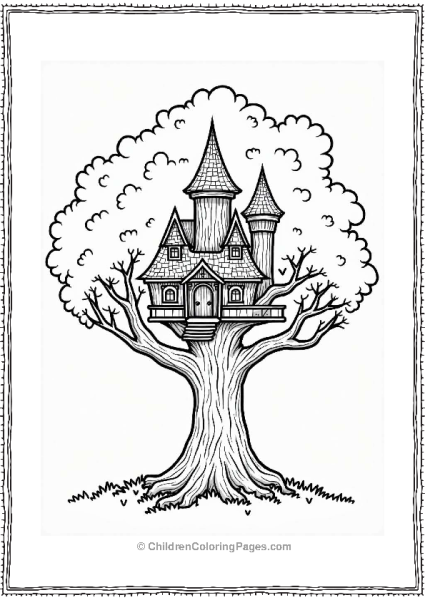 Whimsical Treehouse Castle Free PDF Printable