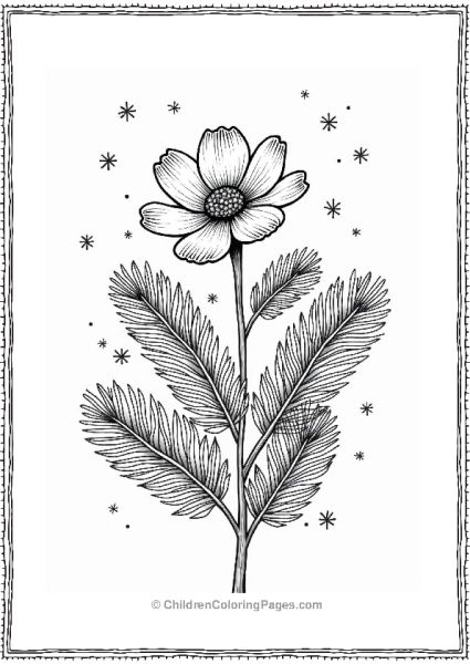 Winter Pinecones And Evergreen Branches Flower Coloring Page Free PDF Printable