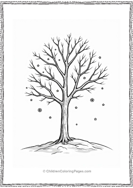 Winter Tree With Snowflakes Free PDF Printable