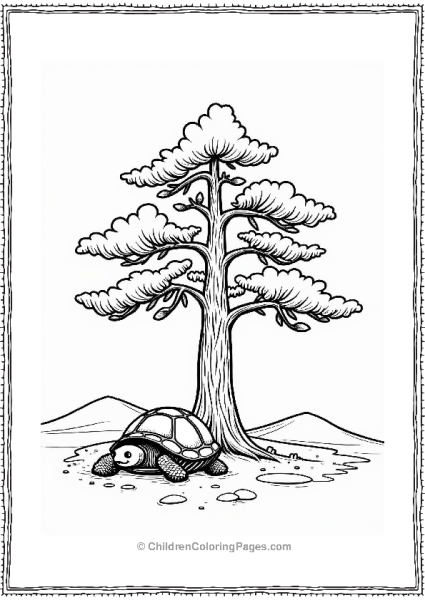 Wisdom Pine Tree And Tortoise Free PDF Printable