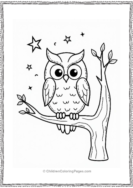 Wise Owl In A Tree At Night Free PDF Printable