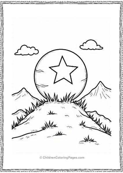 Wishing Star Dragon Ball On A Grassy Hill Free PDF Printable