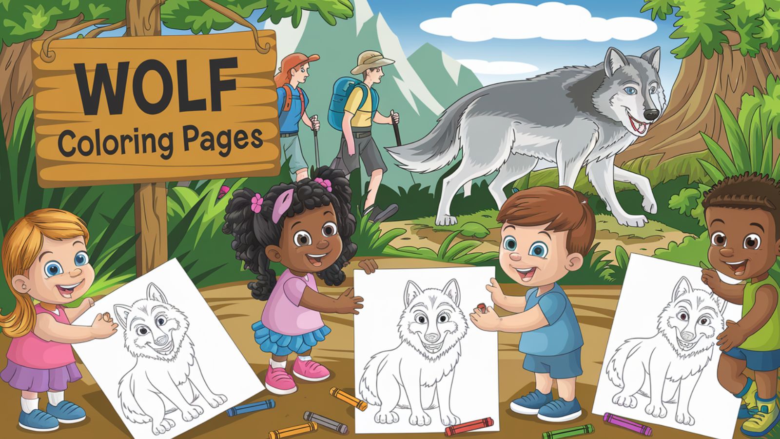 Wolf Coloring Pages – Free PDF Printables For Kids 🐺🍖🥩🌄