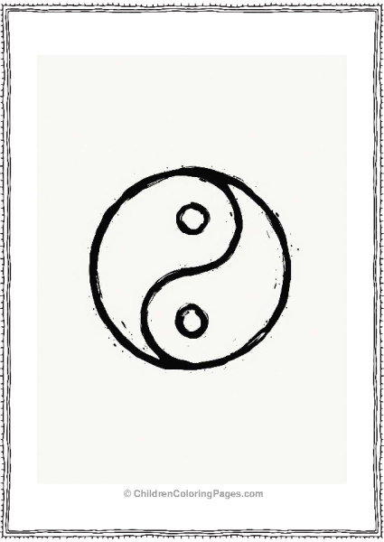 Yin Yang Symbol Tattoo Outline For Kids Free PDF Printable