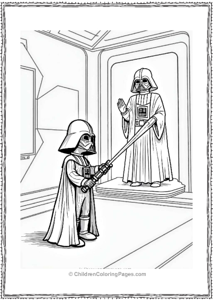 Young Darth Vader Training With Lightsaber Free PDF Printable