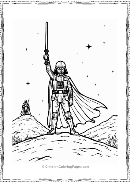 Young Darth Vader With Lightsaber Free PDF Printable