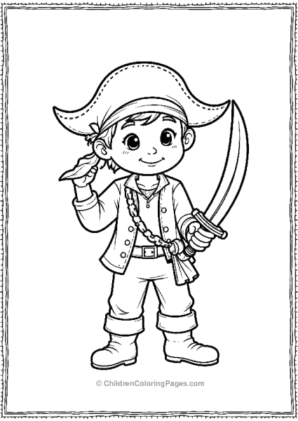 Young Pirate Apprentice Carrying A Sword Free PDF Printable