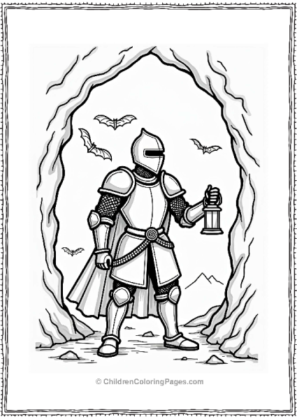 Adventurous Knight In A Mysterious Cave Free PDF Printable