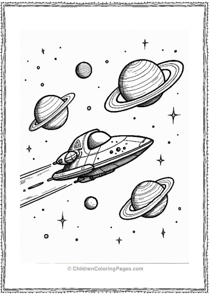 Adventurous Spaceship In The Solar System Free PDF Printable