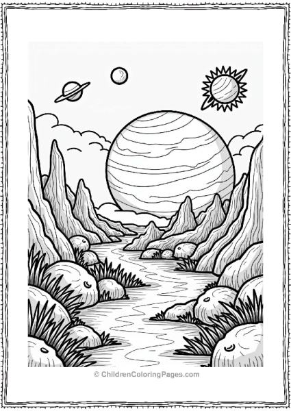 Alien Planet Landscape In The Solar System Free PDF Printable