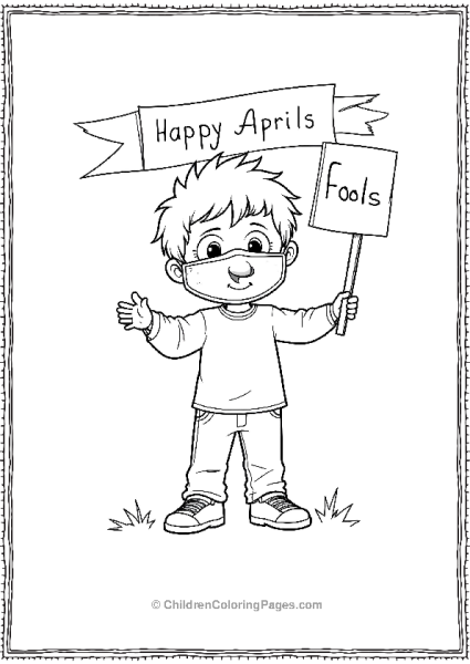 April Fools Day A Child Holding A Free Hugs Sign Free PDF Printable