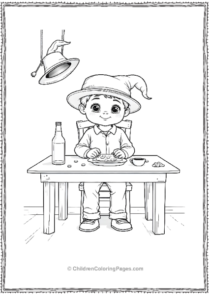 April Fools DayA Child In Disguise Sitting At A Prank Filled Table Free PDF Printable