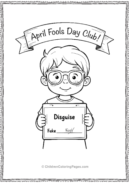 April Fools Day A Child Showing A Fake Disguise Id Card Free PDF Printable