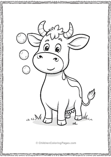 April Fools Day A Cow Trying To Moo But Bubbles Come Out Instead Free PDF Printable