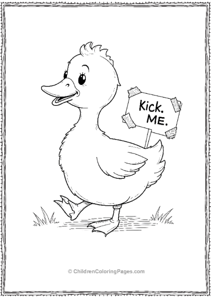 April Fools Day A Duck Walking With A Kick Me Sign Free PDF Printable