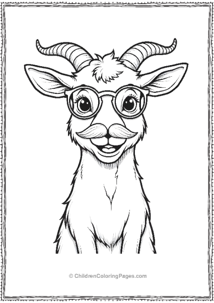 April Fools Day A Goat With A Funny Mustache Free PDF Printable