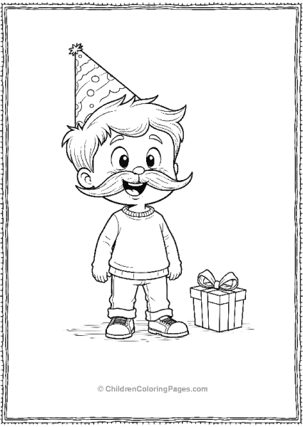 April Fools DayA Kid Wearing A Big Mustache And A Party Hat Free PDF Printable