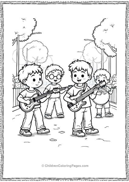 April Fools Day A Mini Band Of Kids Playing Toy Instruments Free PDF Printable