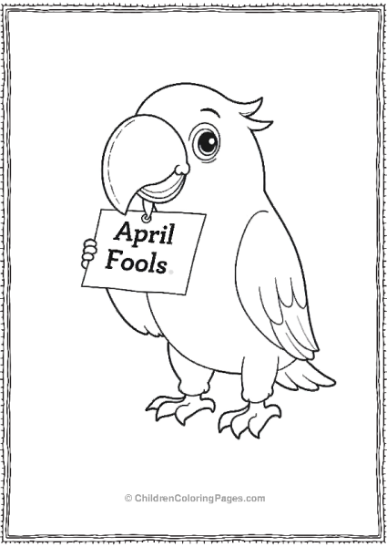 April Fools DayA Parrot Holding A Prank Note Free PDF Printable