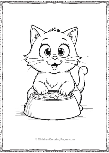 April Fools Day A Cat With Googly Eyes Stuck To Its Food Bowl Free PDF Printable