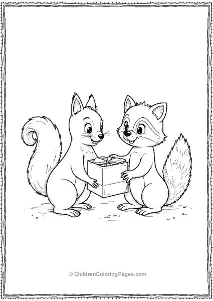 April Fools Day A Squirrel Surprising A Raccoon With A Pop Out Prank Free PDF Printable