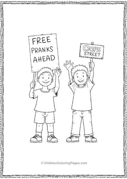 April Fools DayKids Holding Silly Signs Free PDF Printable