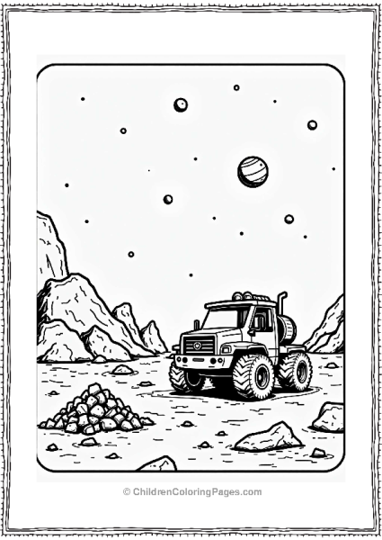 Asteroid Mining Scene In The Solar System Free PDF Printable