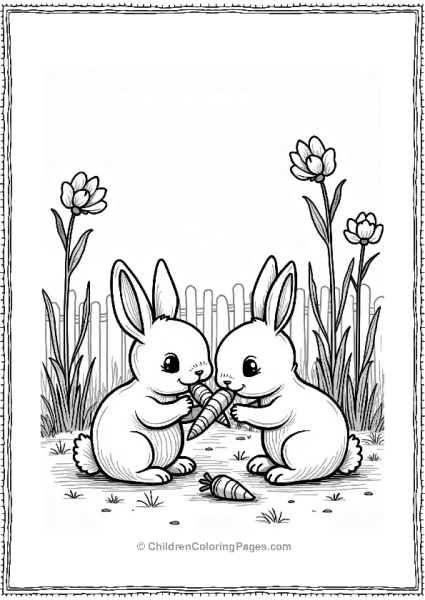 Spring Baby Bunnies In A Garden Free PDF Printable