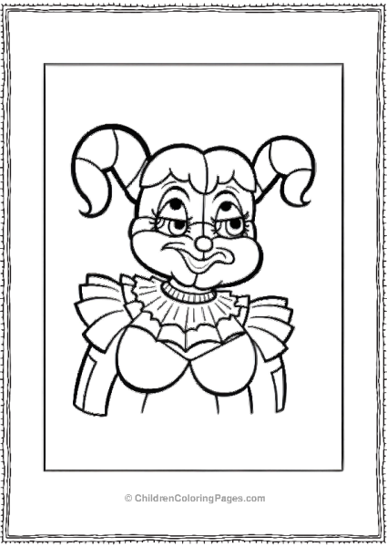 Ballora With Pigtails Five Nights At Freddy’s Coloring Page Free PDF Printable